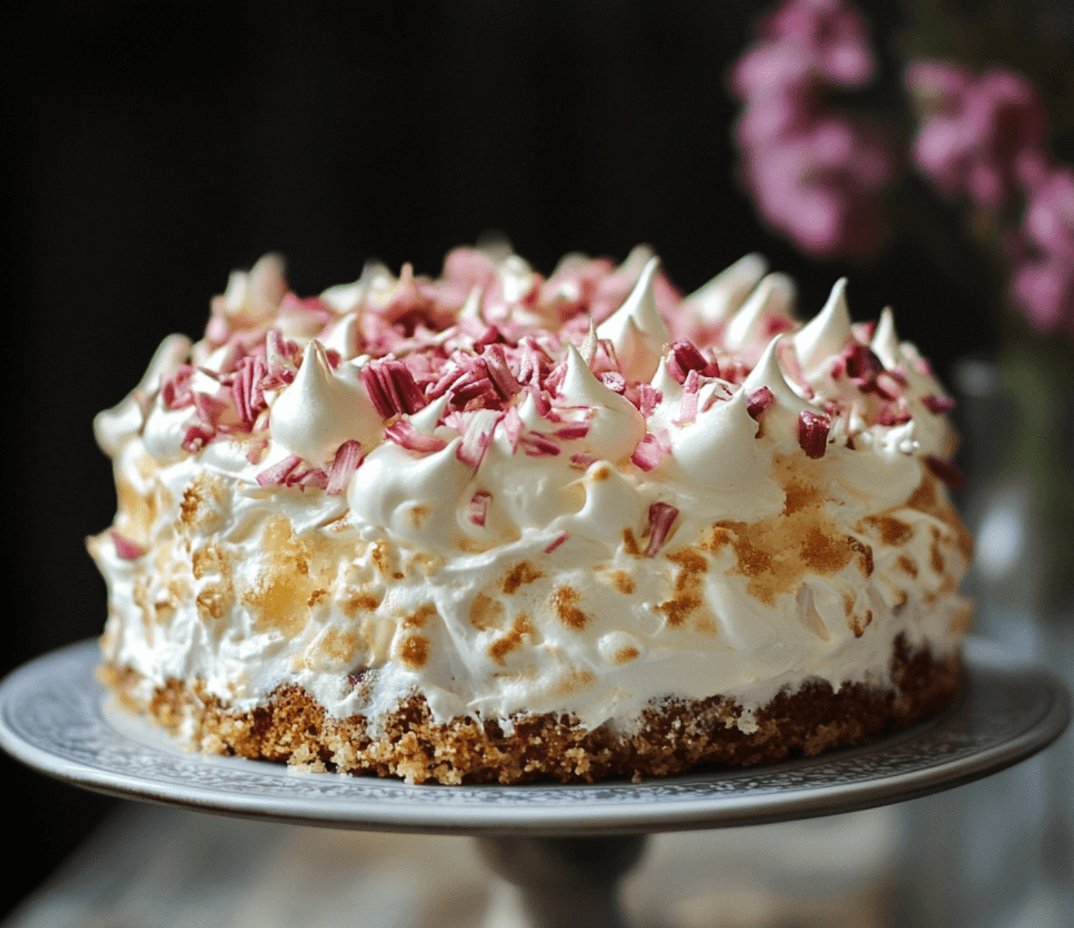 Rhabarber-Baiser-Kuchen – Fruchtig, süß &amp; himmlisch luftig! - Garden ...