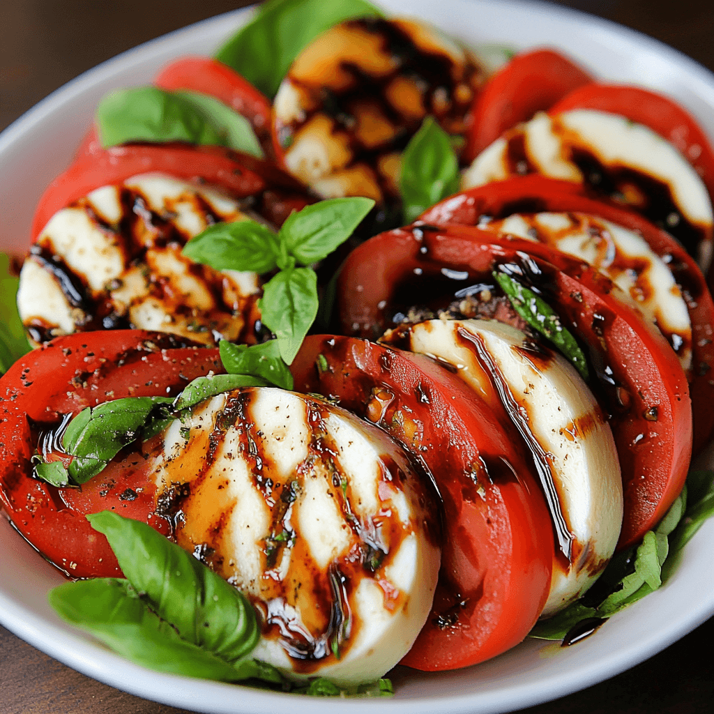 Frische Tomaten und cremiger Mozzarella treffen auf aromatischen Balsamico und Basilikum – dieser Caprese Salat ist ein mediterraner Klassiker für jede Jahreszeit.