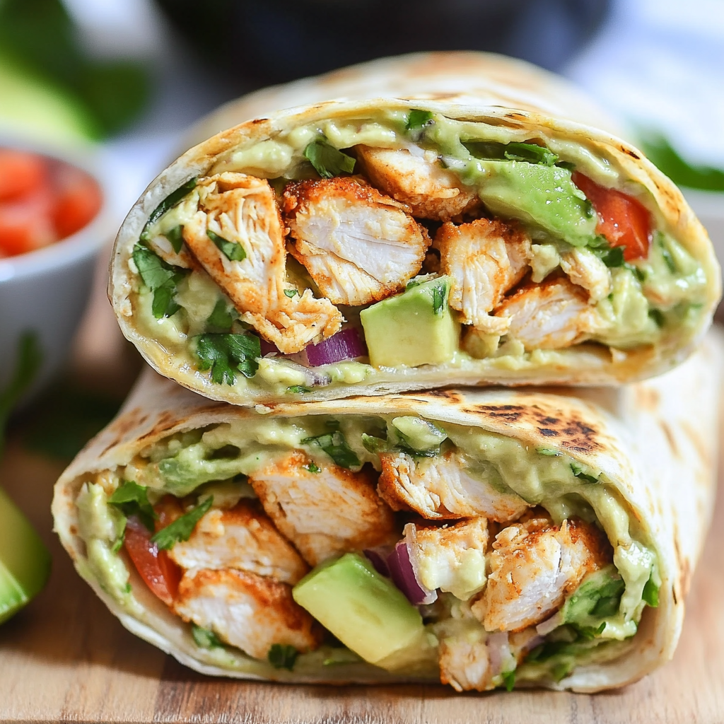 Chicken Avocado Ranch Burritos – Das ultimative Rezept mit Genuss-Garantie 8 Gesunder Burrito mit magerem Hähnchenfleisch, vitaminreichem Gemüse und Avocado – perfekt für bewusste Ernährung und Meal-Prep.