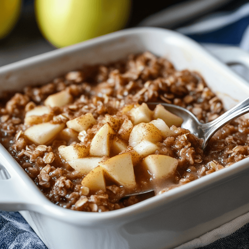 Gebackene Haferflocken nach Amish-Art mit Apfel und Zimt – Das ultimative Frühstücksrezept 7 Cremiger Makkaroni-Salat mit Paprika, Zwiebeln und Kräutern in einer Schüssel.
