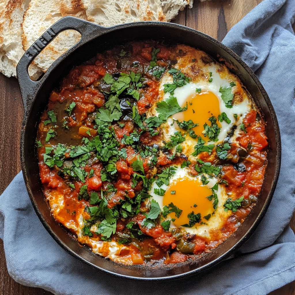 Shakshuka-Rezept Vegan – Die beste pflanzliche Variante des Klassikers 8 shakshuka-rezept-vegan mit zwei tofu-eiern und hausgemachtem brot