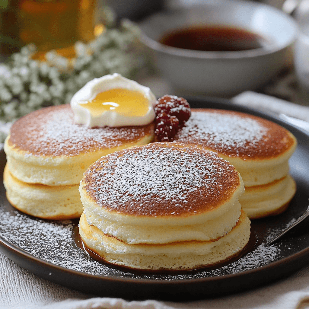 Japanische fluffige Soufflé-Pfannkuchen – Das ultimative Rezept & fluffige Tipps 7 Dreifache Soufflé-Pfannkuchen mit Sahne, Himbeere und Ahornsirup
