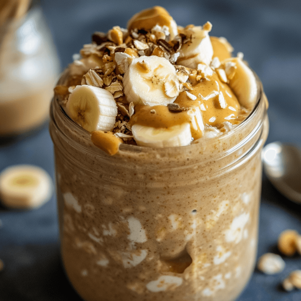 Bananen-Erdnussbutter Overnight Oats