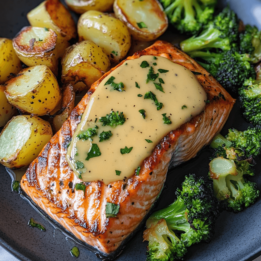 Zitronenbutterlachs mit knusprigen Kartoffeln