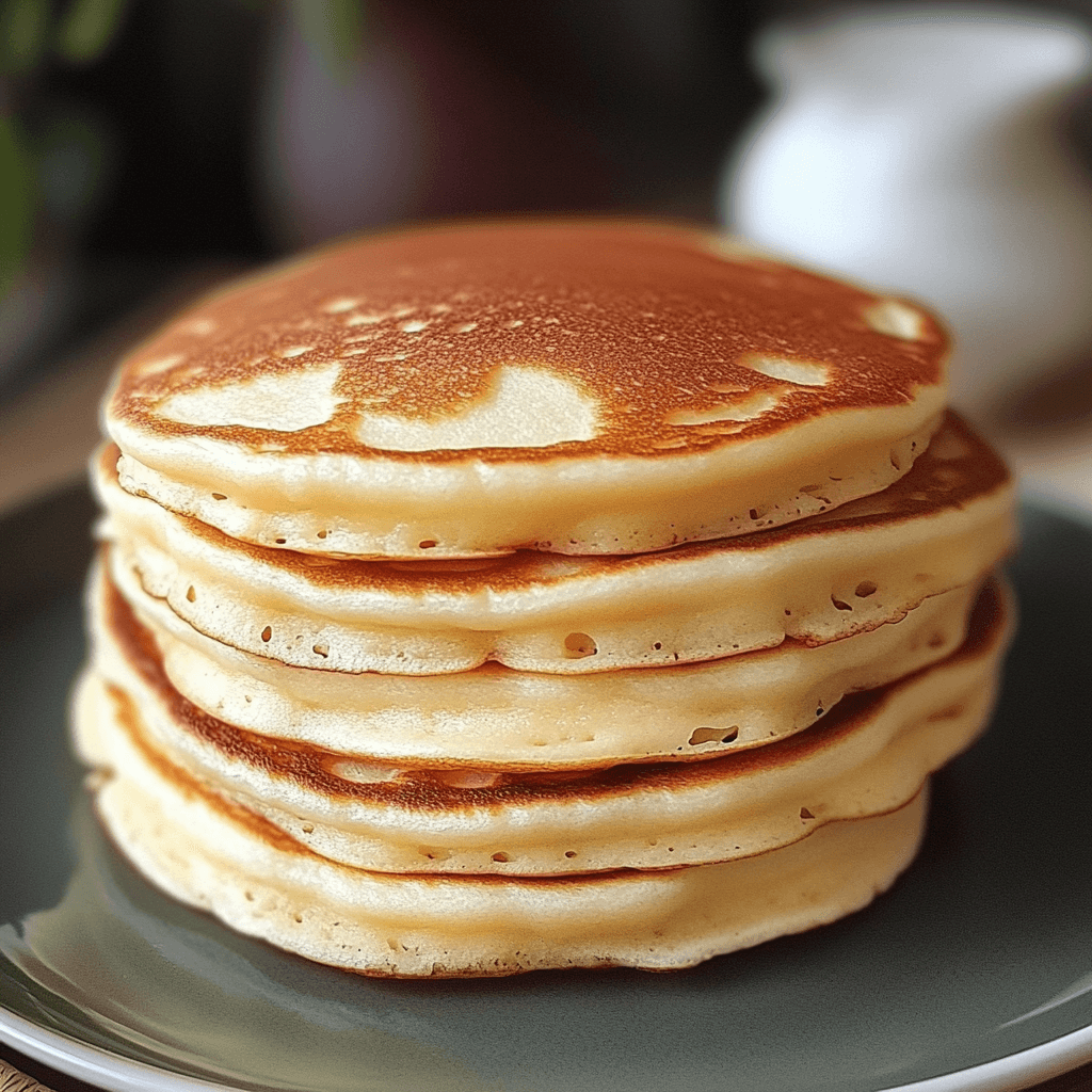 Pfannkuchen backen – Das ultimative Rezept & Profi-Tipps für perfekte Ergebnisse 7 Perfekt gebackene Pfannkuchen mit gleichmäßiger Bräunung auf einem grauen Teller