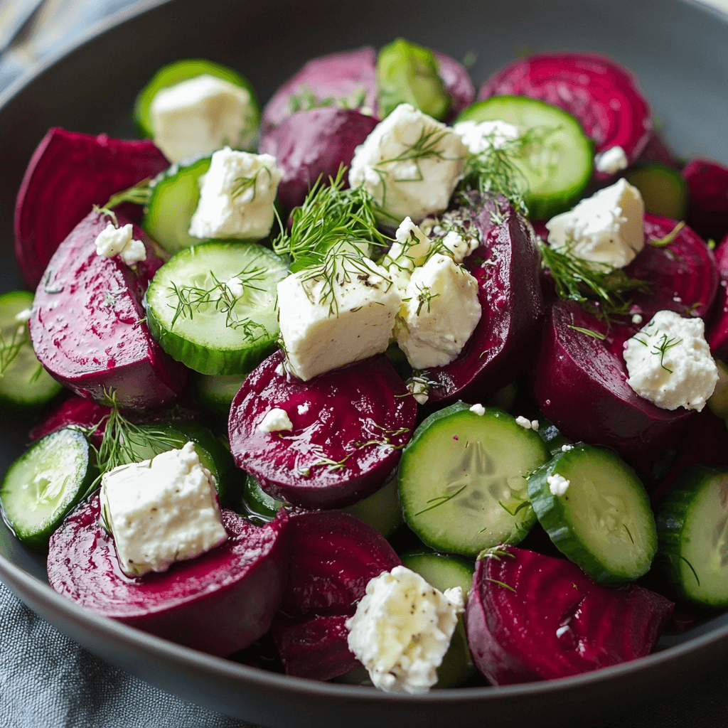 Rote-Bete-Salat mit Feta: Das ultimative Rezept & Ideen für perfekte Kombinationen 6 Klassischer Rote-Bete-Salat mit Feta, Gurke und frischem Dill