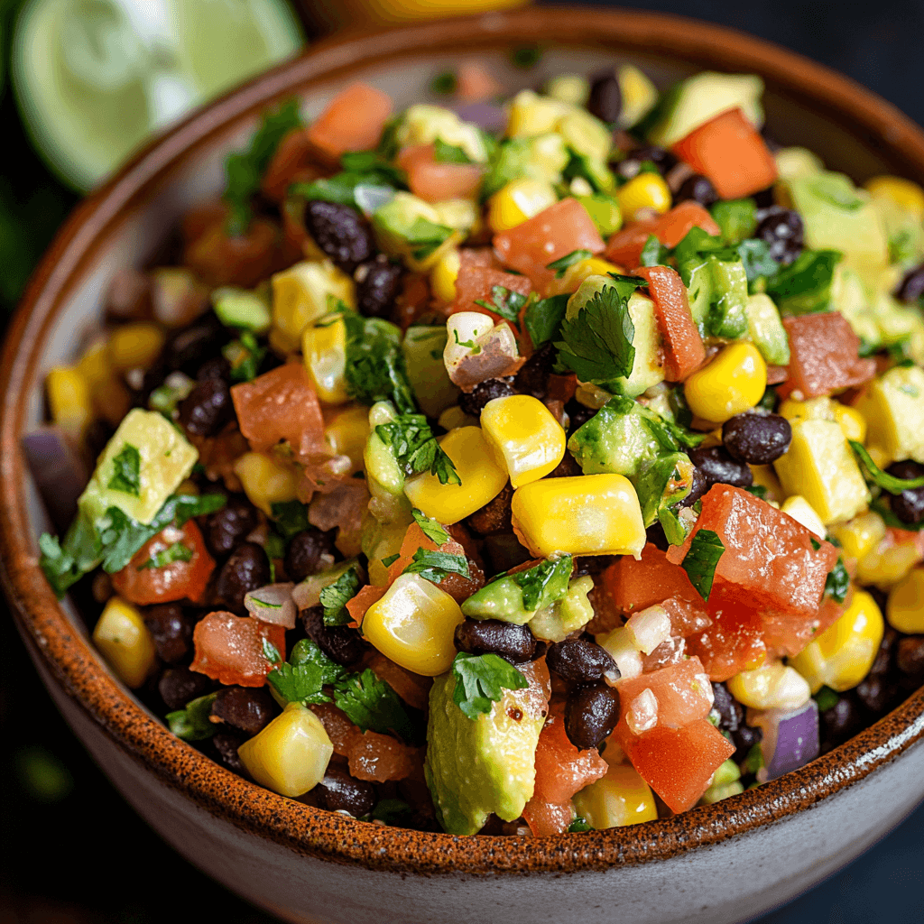 Scharfer Cowboy Kaviar: Die ultimative Rezeptidee für deinen Grillabend 6 Bunter Tex-Mex Cowboy Kaviar mit Koriander, Avocado und Limettensaft