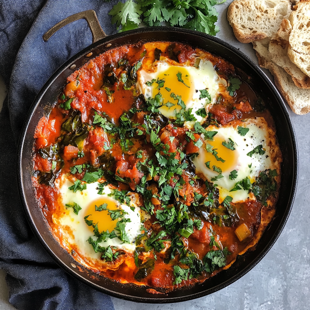 Shakshuka Rezept Vegan – Das Beste Vegane Frühstück mit Tofu & Tomaten 6 Orientalisches Shakshuka Rezept Vegan mit Tofu und Koriander