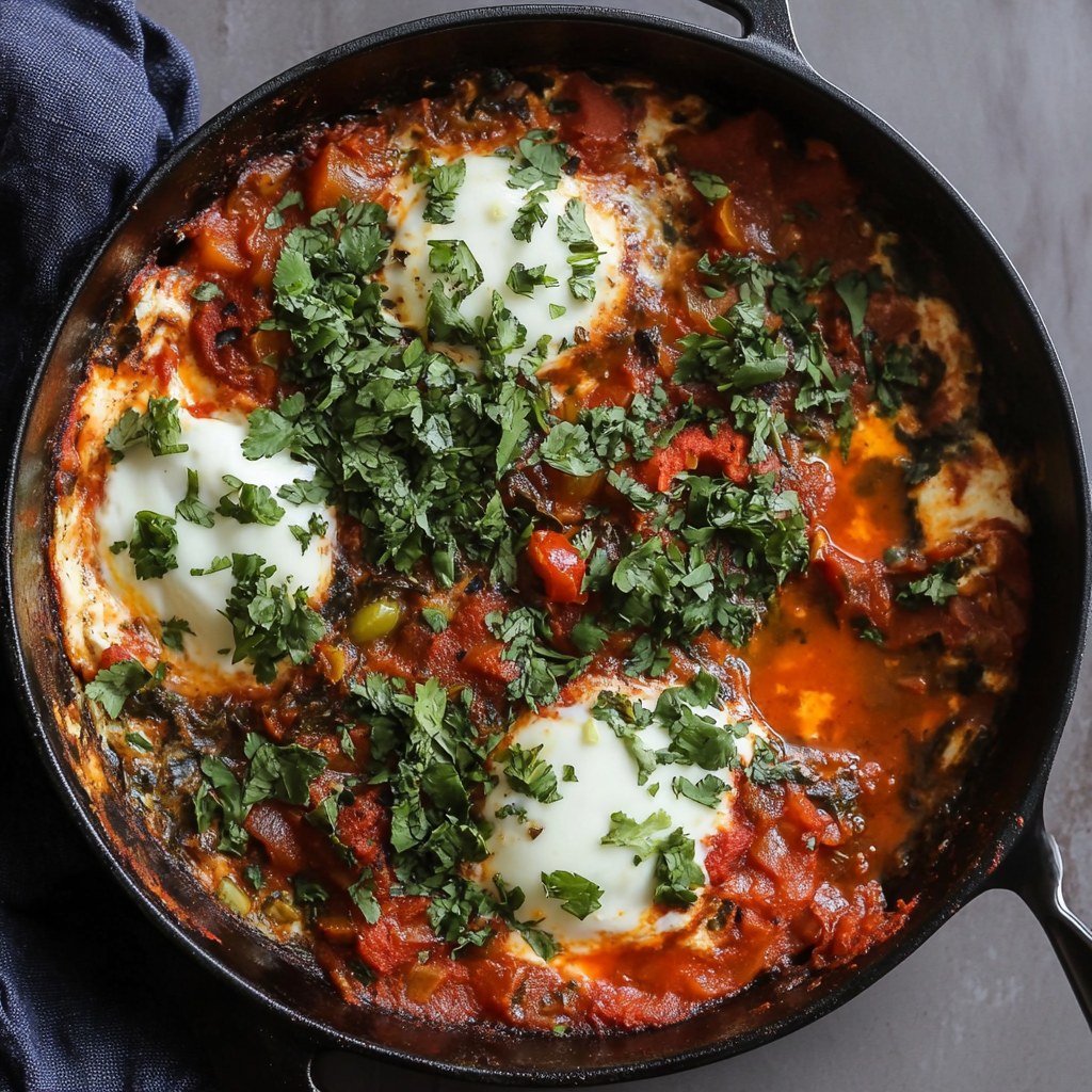 Shakshuka Rezept Vegan – Das Beste Vegane Frühstück mit Tofu & Tomaten 7 Pflanzliches Shakshuka mit Tofu-Ei-Alternative in Tomaten-Paprika-Sauce
