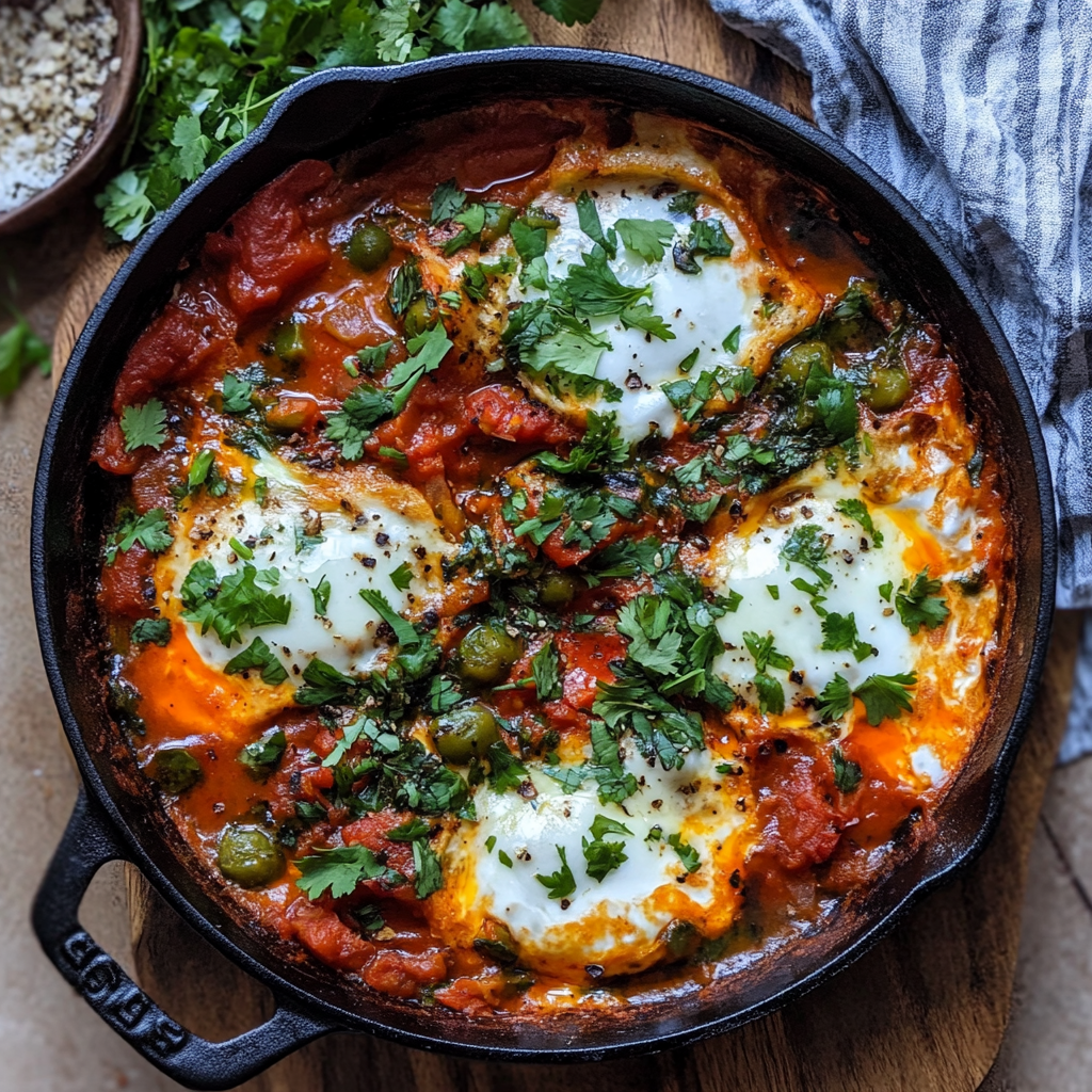 Shakshuka Rezept Vegan – Das Beste Vegane Frühstück mit Tofu & Tomaten 8 Vegane Shakshuka aus der Pfanne mit Tofu, Kräutern und grünen Oliven