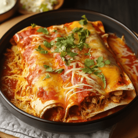 Slow Cooker Hähnchen Enchiladas