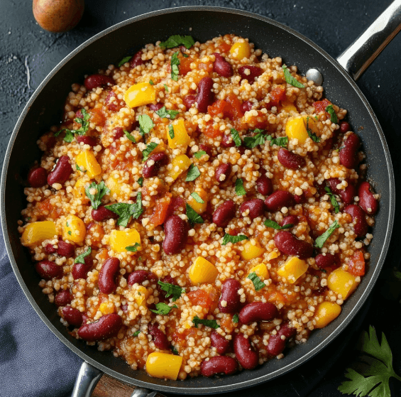 Couscous-Pfanne mit Tomaten und Kidneybohnen – Das perfekte schnelle & gesunde Rezept 6 Couscous-Pfanne mit Tomaten und Kidneybohnen – Das perfekte schnelle & gesunde Rezept