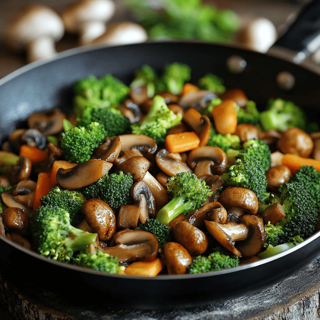 15 Minuten Pfanne mit Champignons Brokkoli