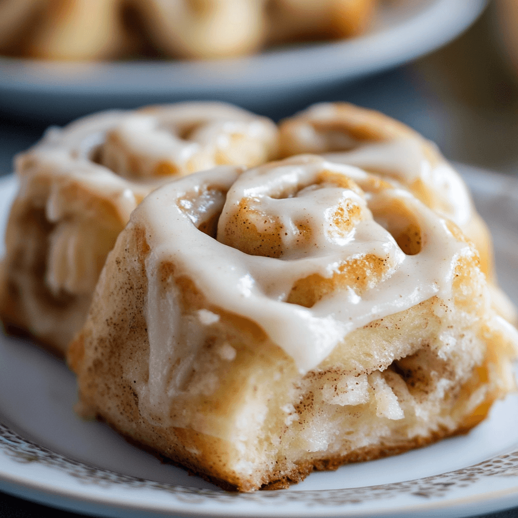 Apfel Zimt Röllchen mit Frischkäse Glasur