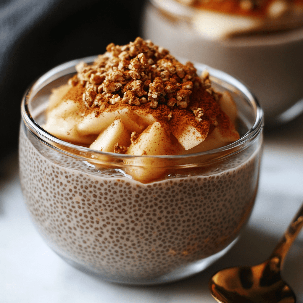 Apfel Streusel Chia Pudding