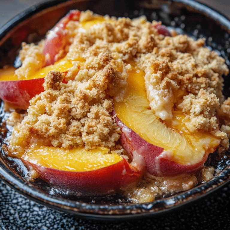 Gebackener Pfirsich Crumble