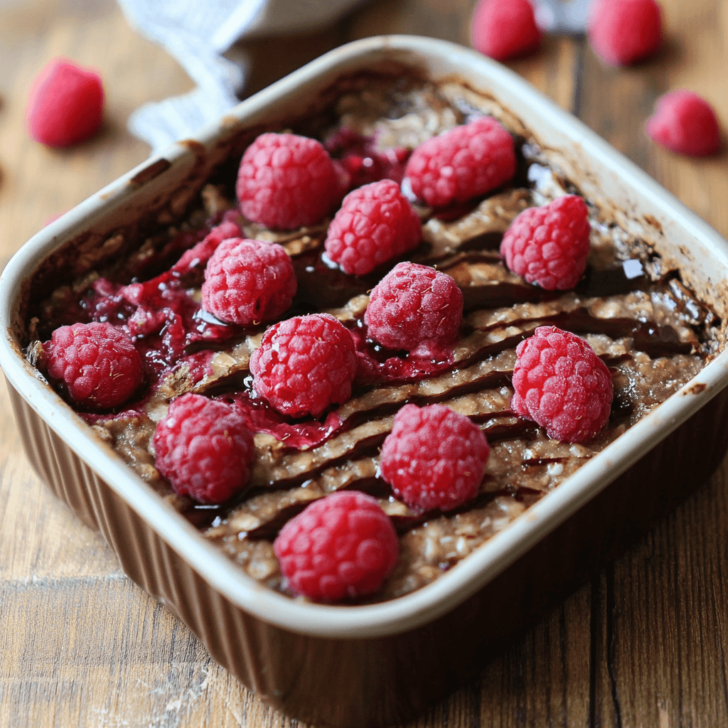 Baked Oats - mit Himbeeren