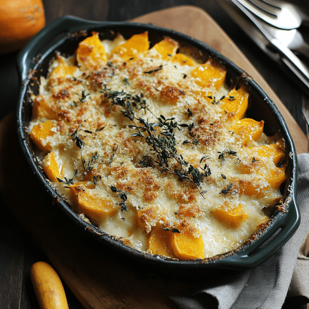 Butternusskürbis Gratin