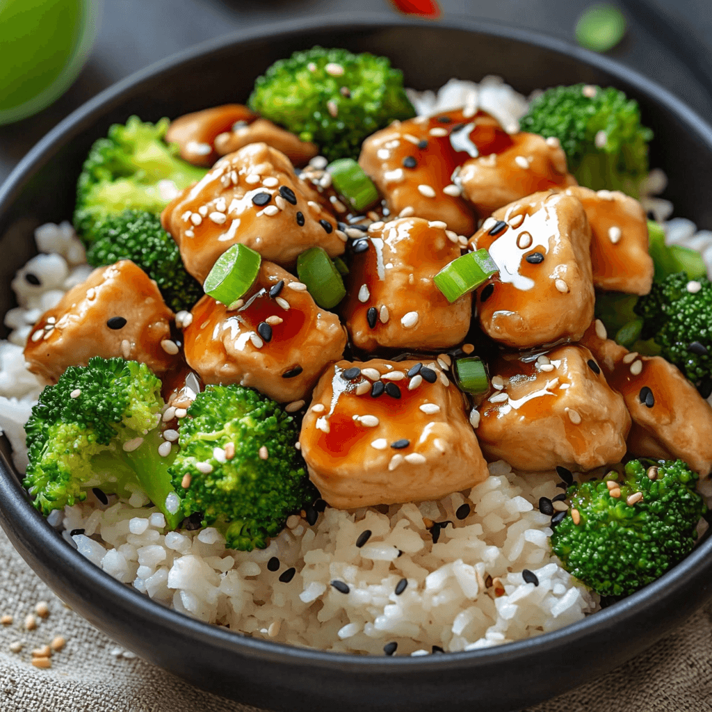 Chicken Teriyaki mit Brokkoli und Reis