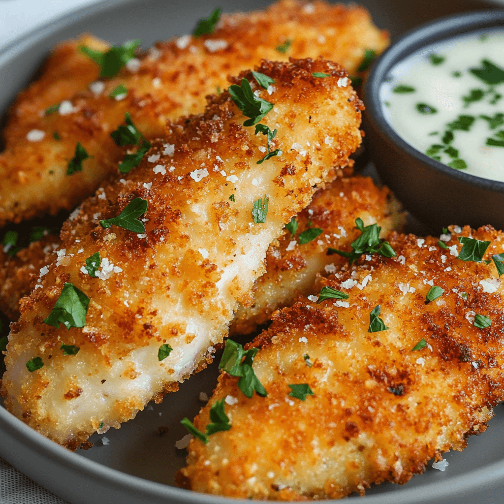 Knusprige Ranch Parmesan Hähnchenstreifen