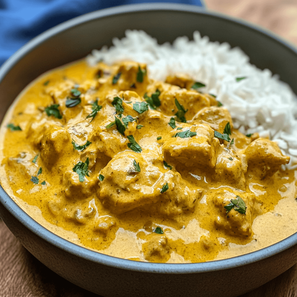Curry Geschnetzeltes in Sahnesoße