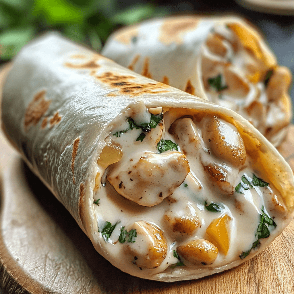 Knoblauch Huhn Wraps