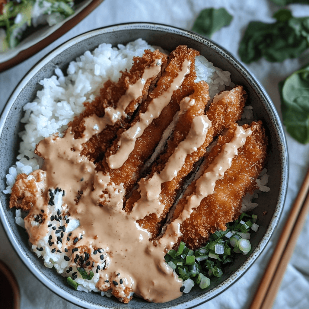 Japanische Katsu Bowls mit Tonkatsu Sauce