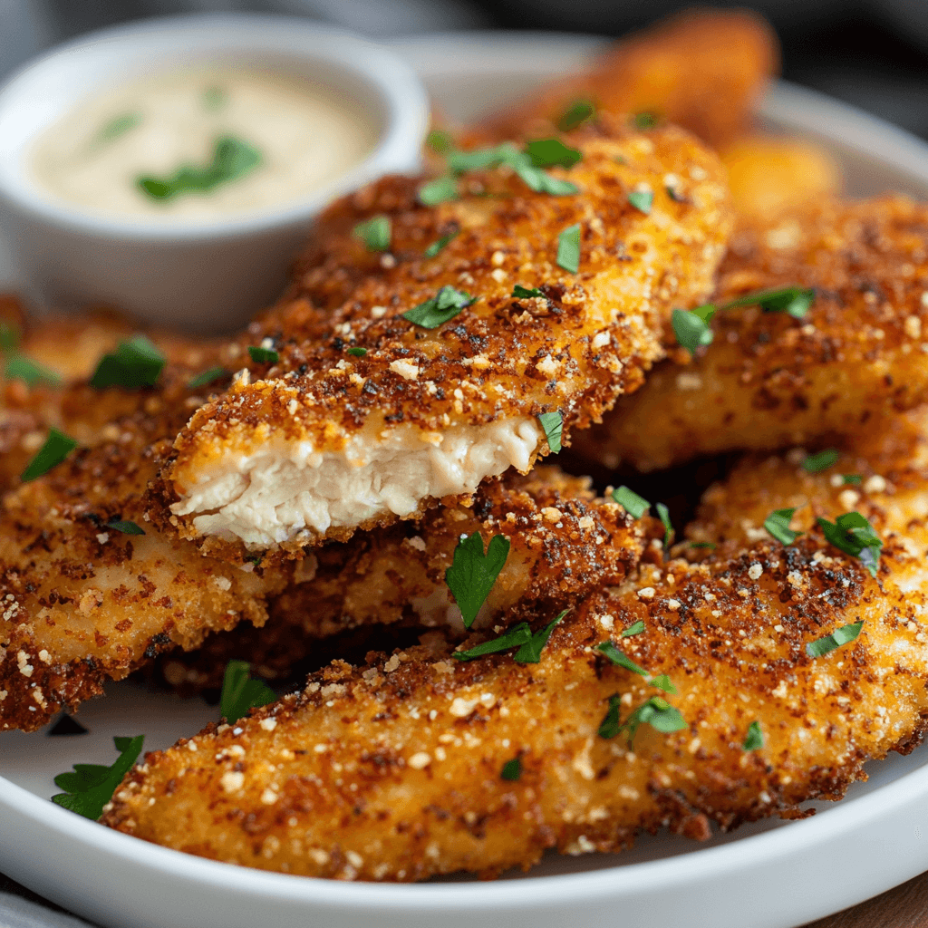 Kinderfreundliche Crack Hähnchen Streifen