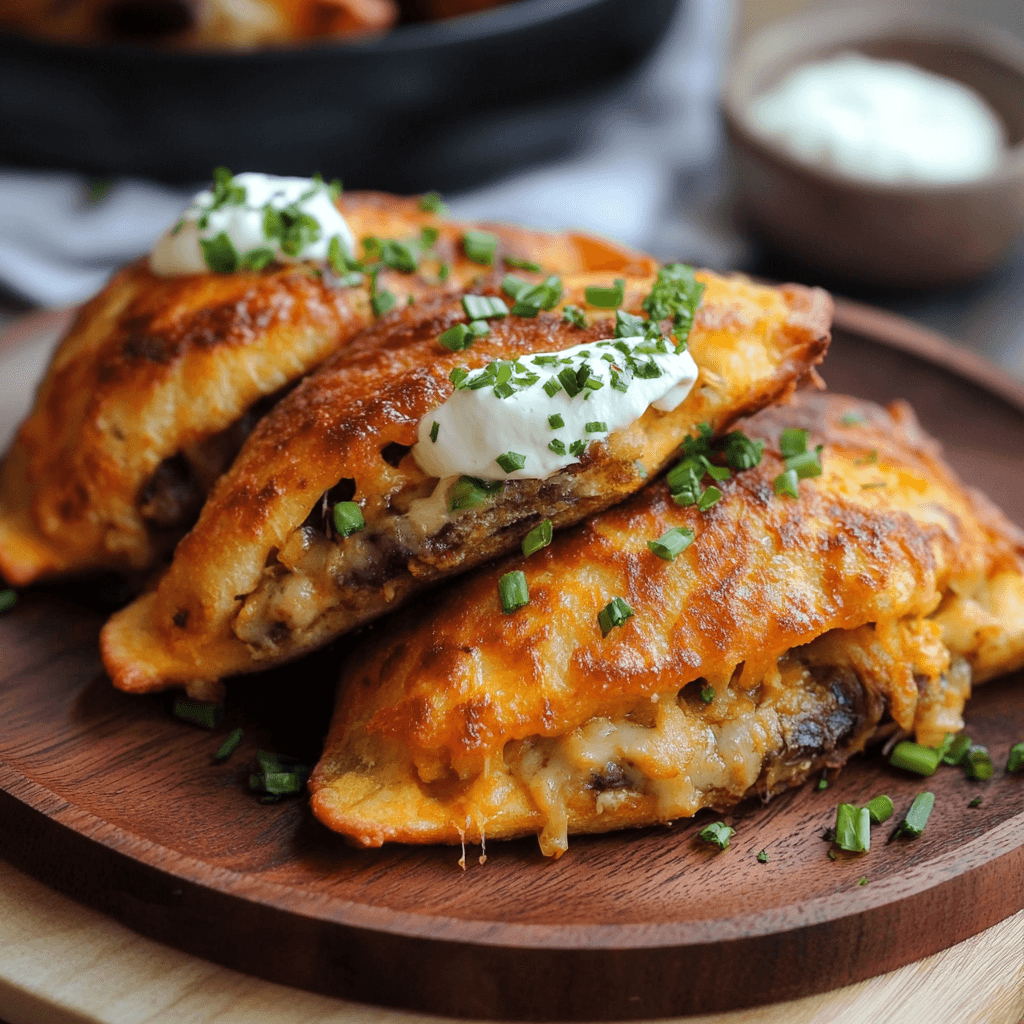 Kartoffeltaschen mit Doppelrahm Frischkäse