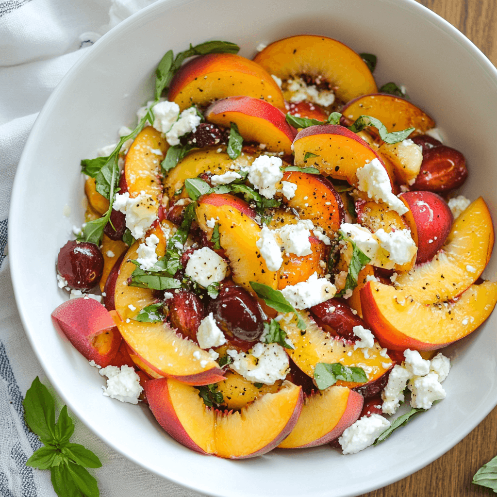 Einfacher Pfirsich Feta Salat: Sommerlicher Genuss mit frischen Zutaten 7 Einfacher Pfirsich Feta Salat: Sommerlicher Genuss mit frischen Zutaten