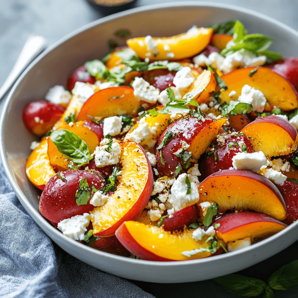 Einfacher Pfirsich Feta Salat: Sommerlicher Genuss mit frischen Zutaten 8 Einfacher Pfirsich Feta Salat: Sommerlicher Genuss mit frischen Zutaten
