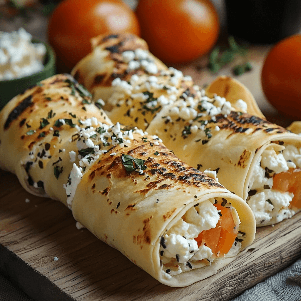 Tortilla Rollen mit Feta