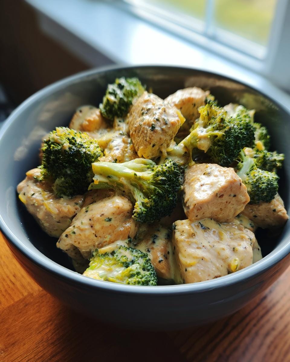 A bowl of chicken and broccoli, perfect for WAS KOCHE ICH HEUTE - schnell und gesund zu Abend essen.