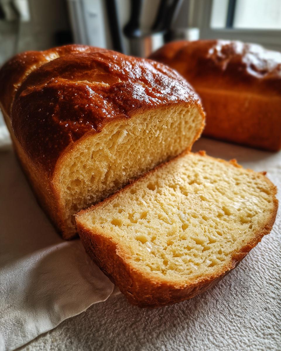 Close-up of a sliced loaf of Joghurtbrot ohne Kohlenhydrate, showing the texture.