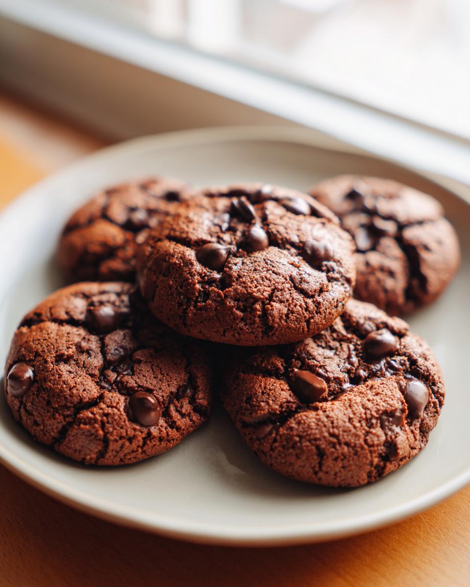 Close-up of Protein-reiche 10-Minuten Schoko-Brötchen on a plate, showing chocolate chips and a soft texture.