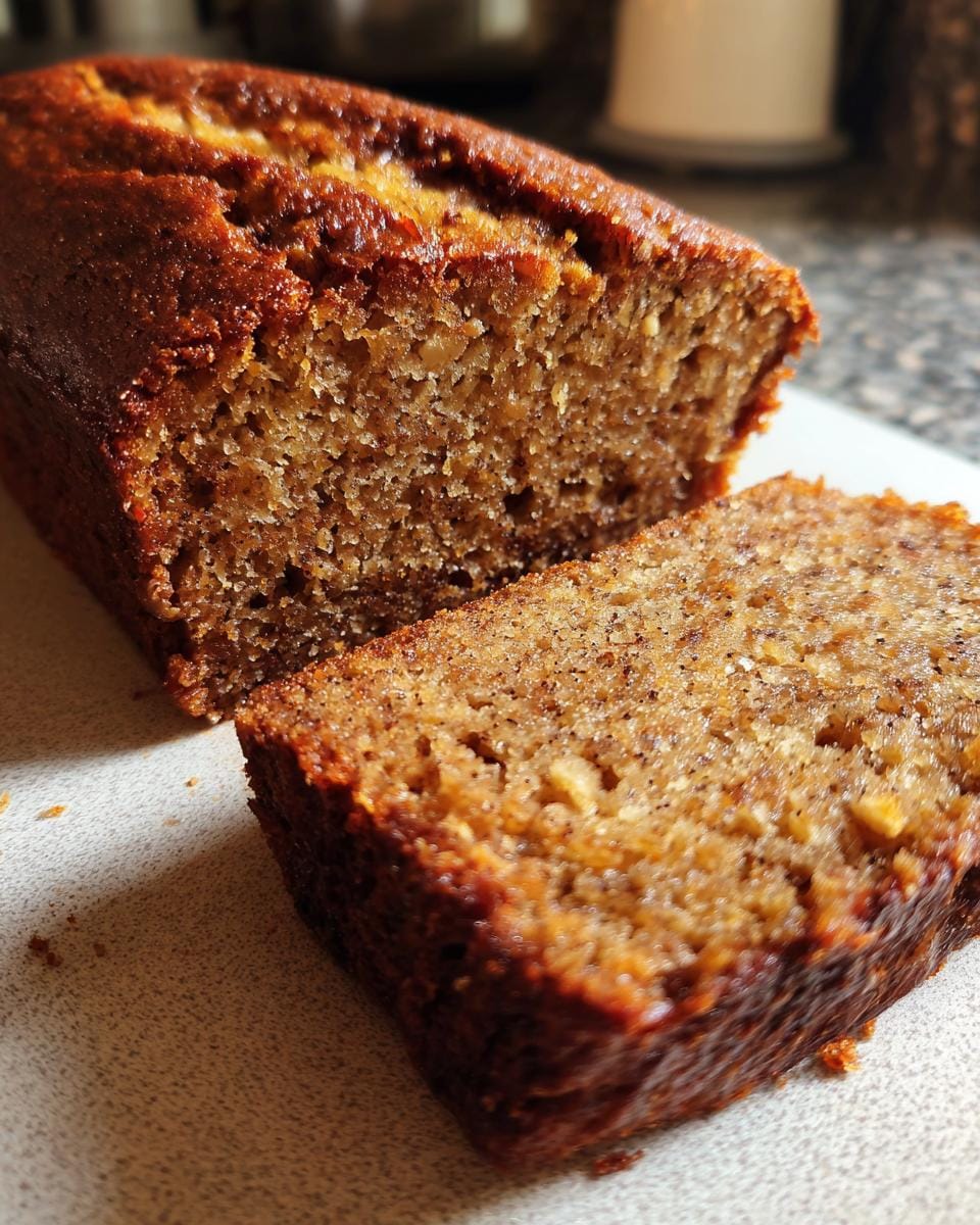 A slice of Saftiger Nusskuchen ohne Mehl (moist nut cake without flour), showcasing its texture.