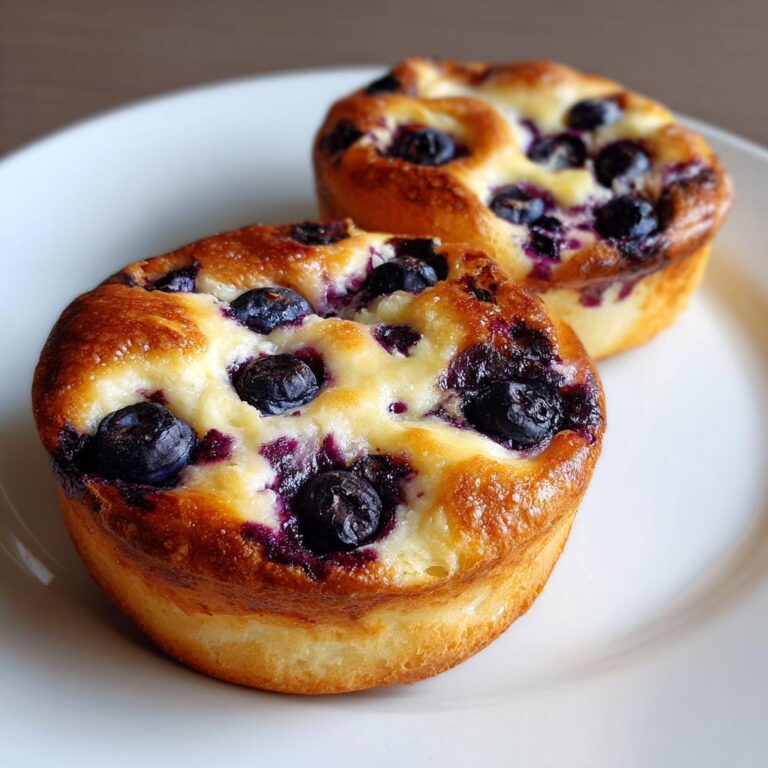 Two Schnelle Heidelbeer-Quarkbrötchen (Quark-Öl-Teig) on a white plate, showcasing blueberries and golden crust.