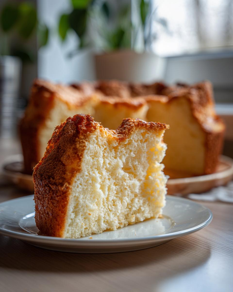 A slice of Schneller Quarkkuchen on a plate, showcasing its light and airy texture.
