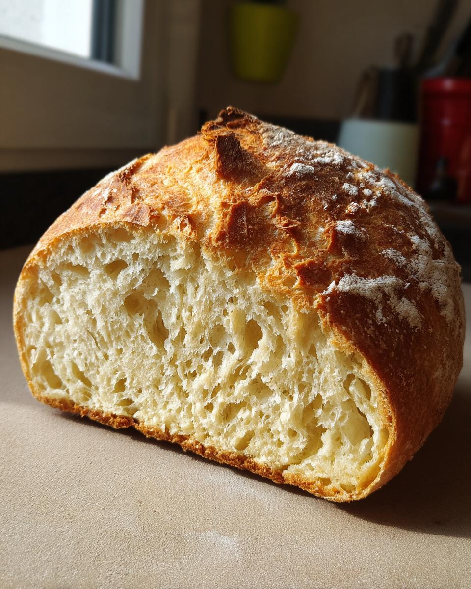 Anschnitt von Schnelles Airfryer-Brot nach Jamie Oliver, Krume sichtbar.