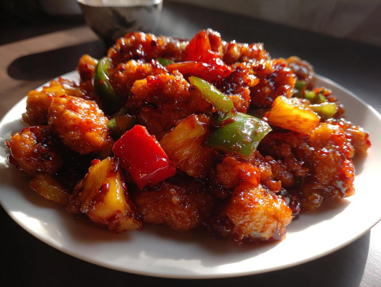 Asia Hähnchen süß-sauer mit Gemüse - Featured