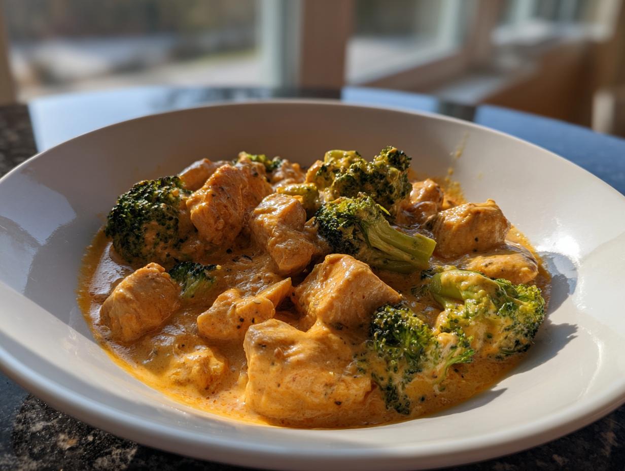 Brokkoli-Hähnchenfilets in cremiger Käsesauce - Featured