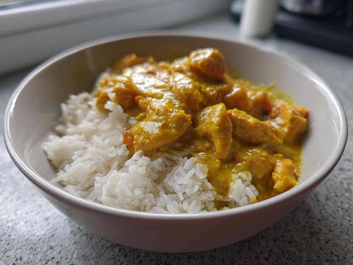 Curry-Geschnetzeltes mit Reis - Featured