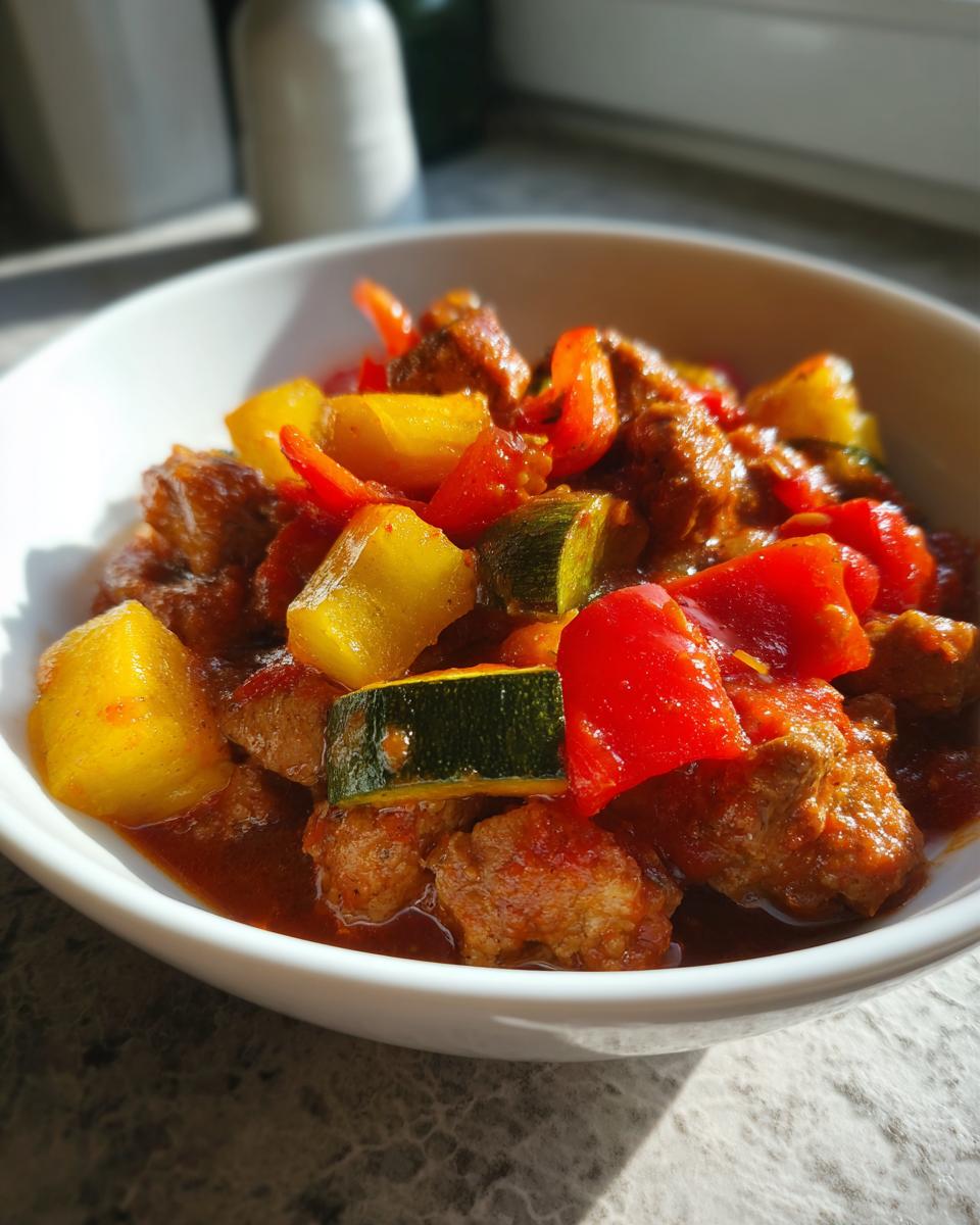 Einfaches Putengulasch mit Paprika und Zucchini - Other 4