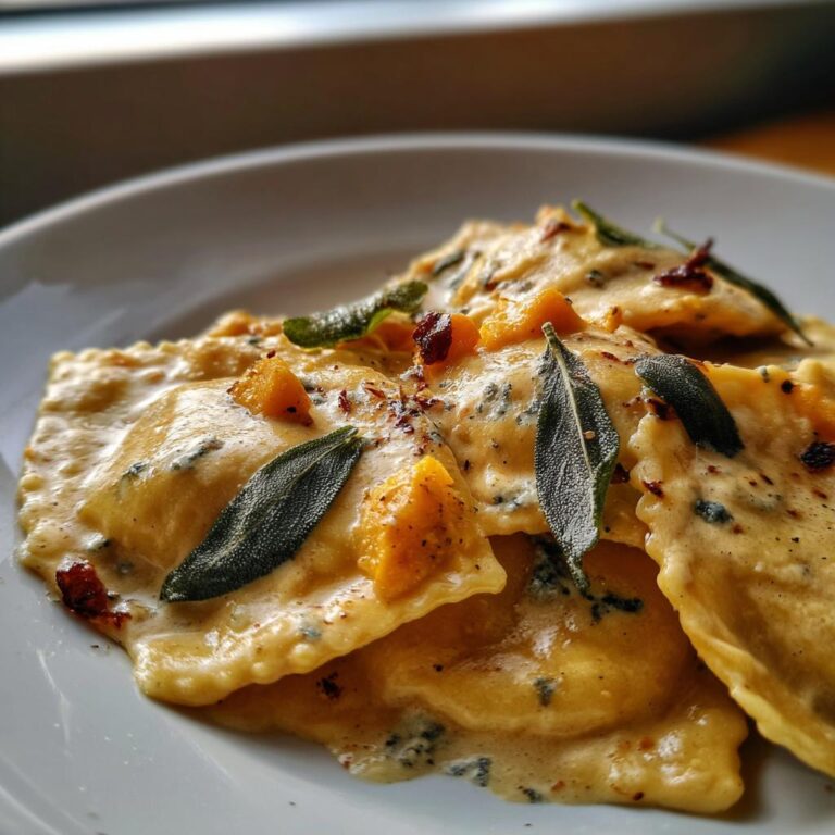 Frische Pasta mit Maronen, Kürbis, Salbei und Roquefort - Tasty