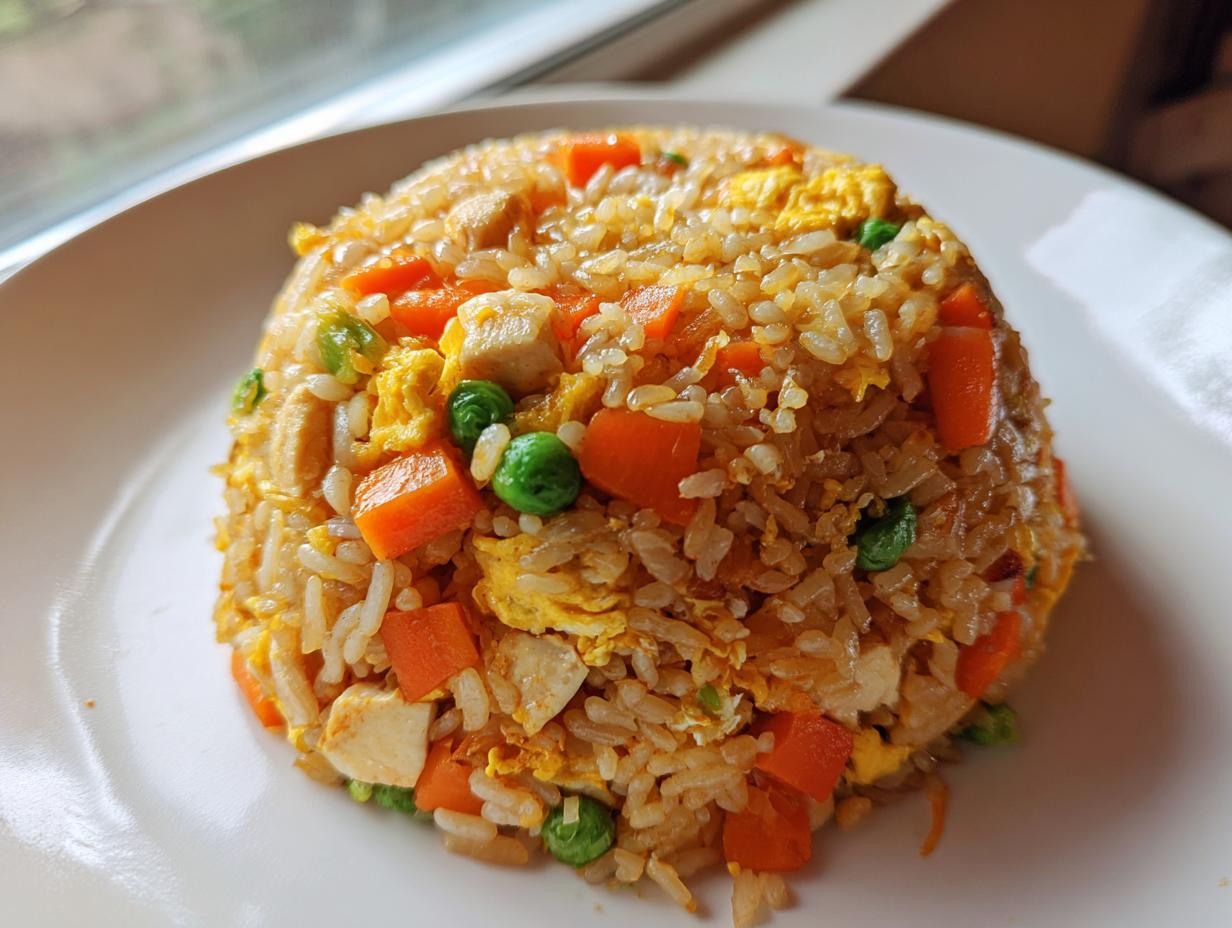 Gebratener Reis mit Huhn und Ei - Featured