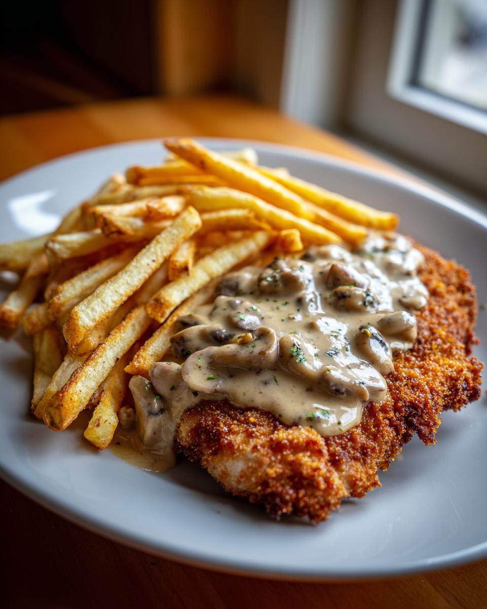 Jägerschnitzel mit Jägersoße  mit Pommes & Champignons - Other 4