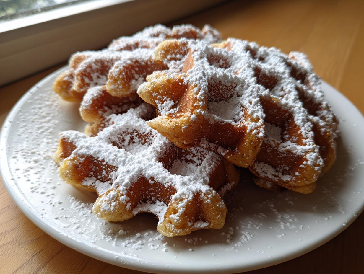 Lebkuchen-Waffeln mit Puderzucker - Featured