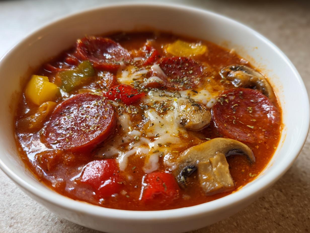 Pizzasuppe low carb - Featured