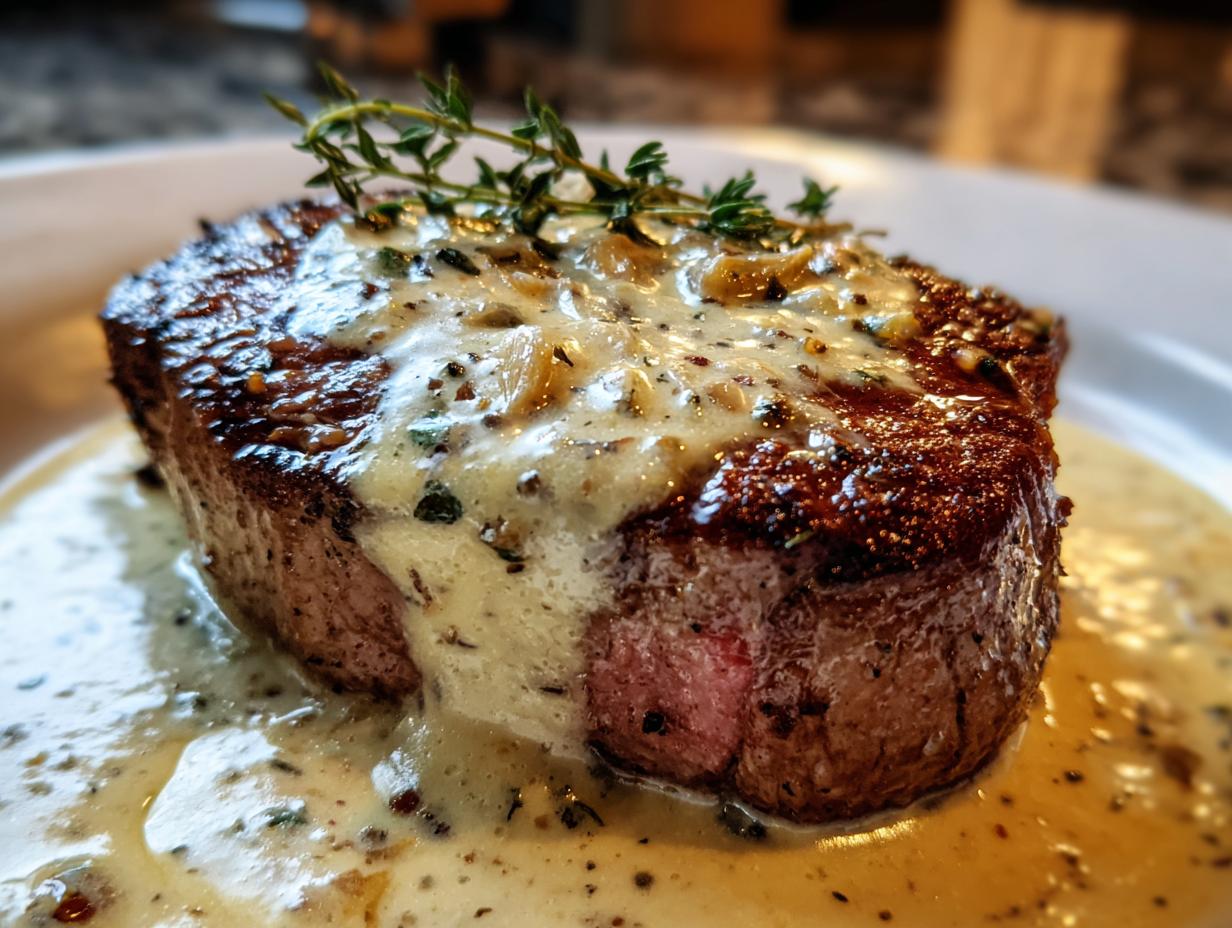 Rinderfilet mit Knoblauch-Dijon-Sahnesauce genießen - Featured