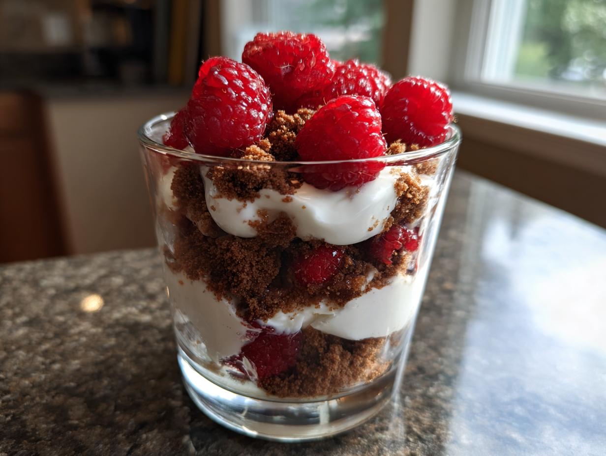 Spekulatius Dessert mit Himbeeren - Featured